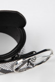 Cinturón estampado hebilla metálica