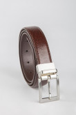 Cinturón unicolor reversible, hebilla cuadrada