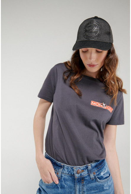 Camiseta manga corta, estampado de Monopolio.