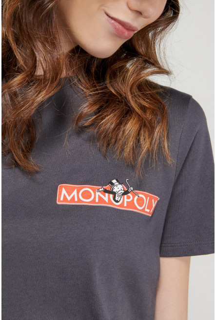 Camiseta manga corta, estampado de Monopolio.