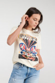 Camiseta manga corta, estampado de Woodstock