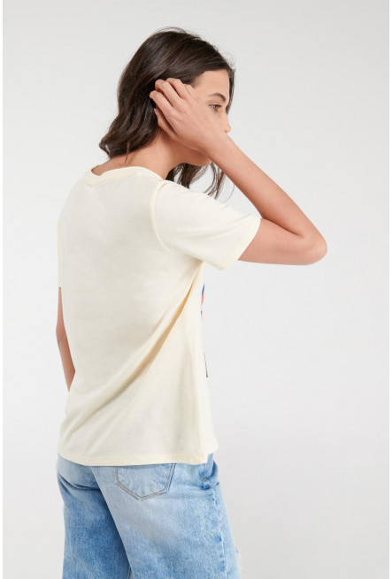 Camiseta manga corta, estampado de Woodstock