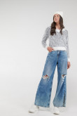 Sueter afelpado cuello en v