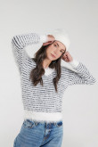 Sueter afelpado cuello en v