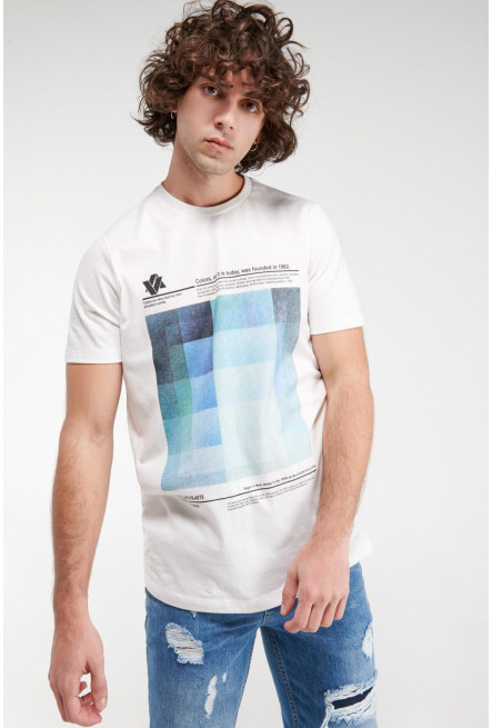 Camiseta manga corta blanca con estampado en frente