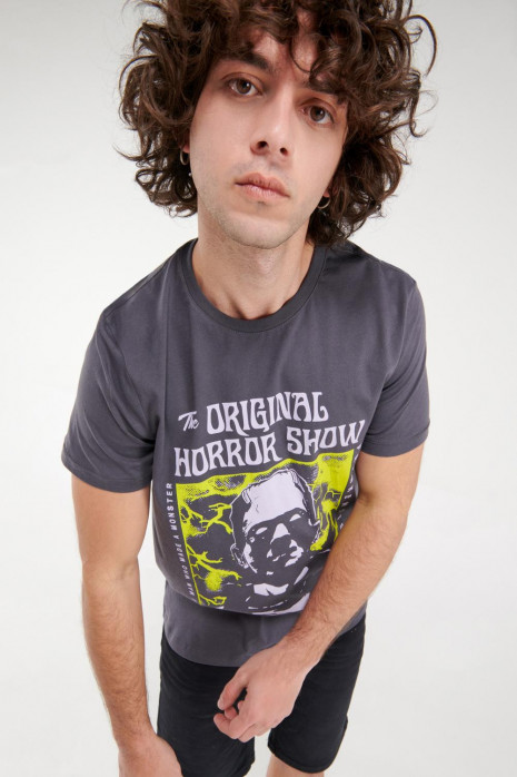 Camiseta manga corta, estampado de Frankenstein