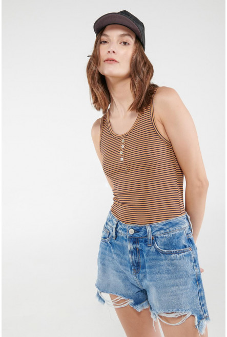 Camiseta manga sisa con cuello halter