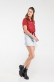 Blusa unicolor manga corta