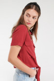 Blusa unicolor manga corta