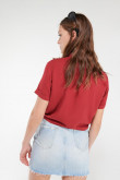 Blusa unicolor manga corta