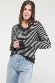 Sueter afelpado cuello en v