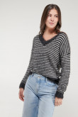 Sueter afelpado cuello en v