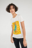 Camiseta básica manga corta estampada.