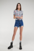 Short denim tiro alto