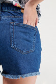 Short denim tiro alto