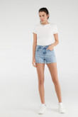 Short denim tiro medio