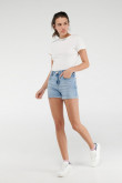 Short denim tiro medio