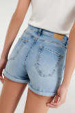 Short denim tiro medio