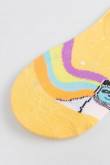 Medias cortas de color amarillo con motivo de arcoíris