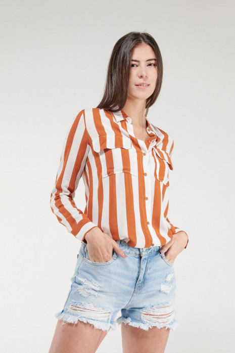 Short denim tiro alto