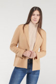 Blazer unicolor largo