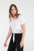 Blusa unicolor manga corta