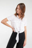 Blusa unicolor manga corta
