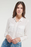 Blusa unicolor, doble bolsillo