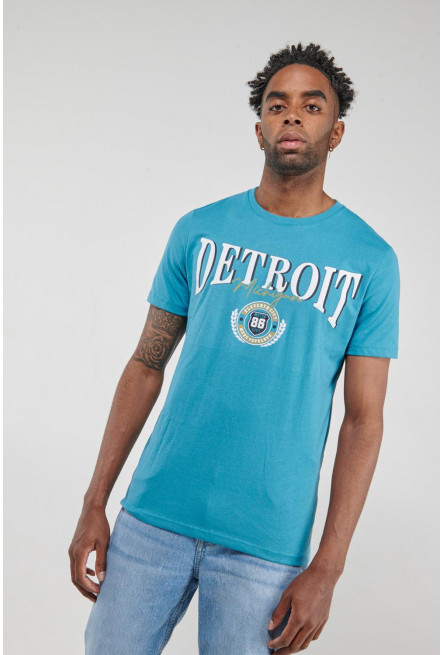 Camiseta básica manga corta con estampado