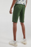 Bermuda Slim fit verde oscuro con tiro bajo
