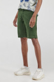 Bermuda Slim fit verde oscuro con tiro bajo