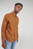 Camisa unicolor, manga larga