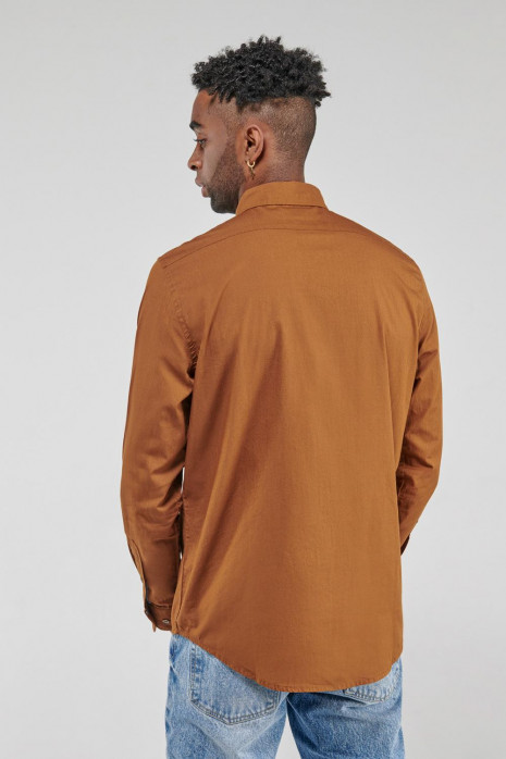 Camisa unicolor, manga larga