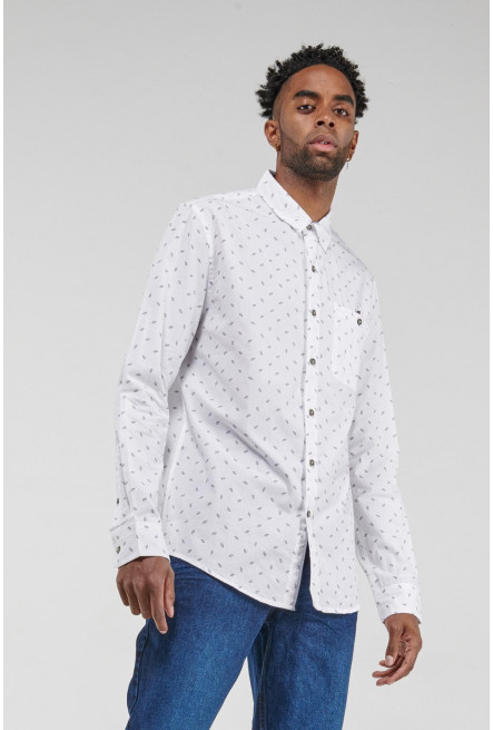Camisa estampada, manga larga