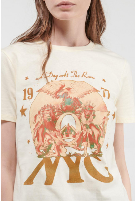 Camiseta manga corta, estampado de Queen.