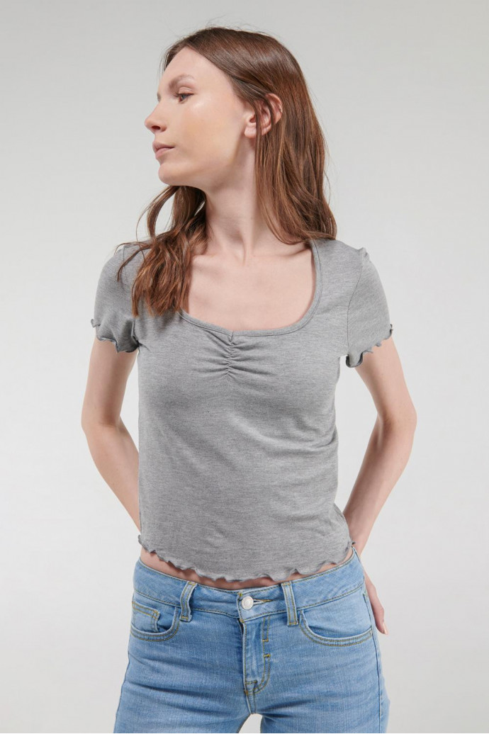 Camiseta manga corta de rayas