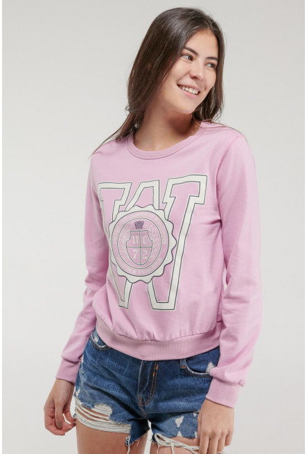 Buzo cuello redondo, con estampado