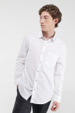 Camisa unicolor, manga larga