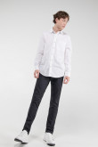 Camisa unicolor, manga larga