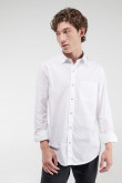 Camisa unicolor, manga larga