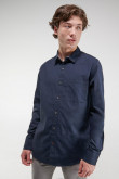 Camisa unicolor, manga larga