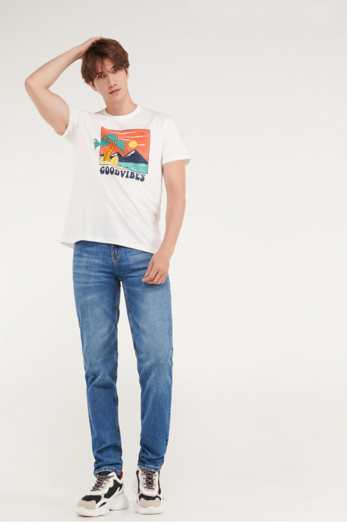 Camiseta manga corta estampado frente