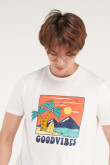 Camiseta manga corta estampado frente