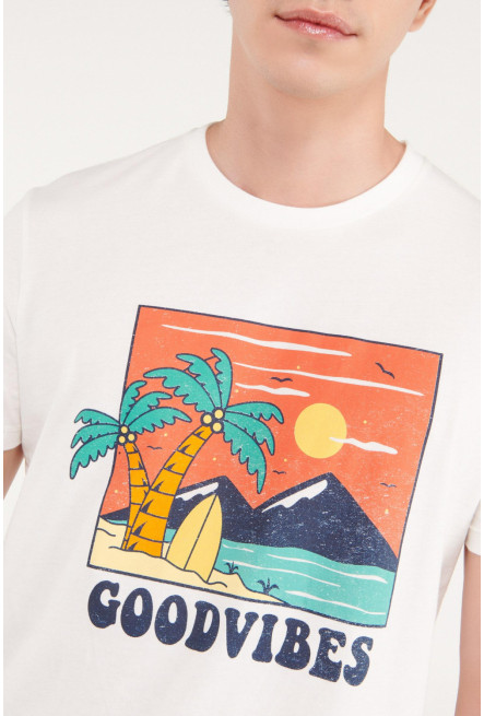 Camiseta manga corta estampado frente