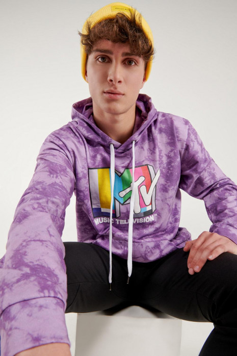 Buzo capota Tie dye, estampado de MTV.