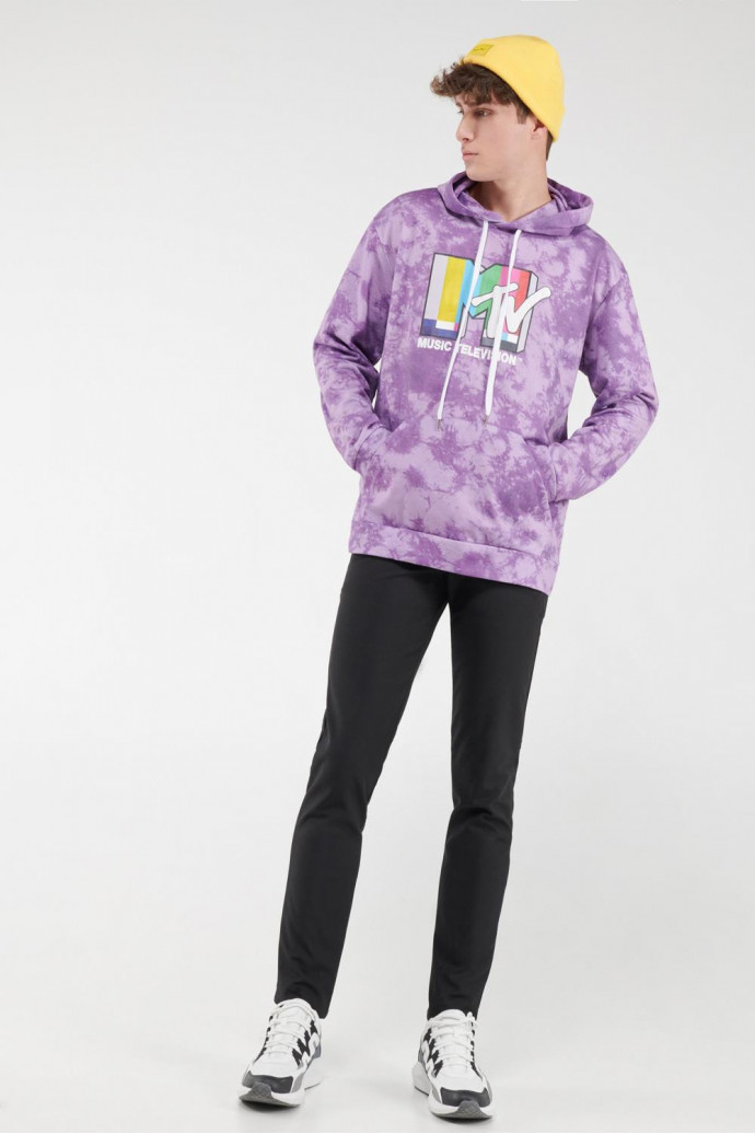 Buzo capota Tie dye, estampado de MTV.