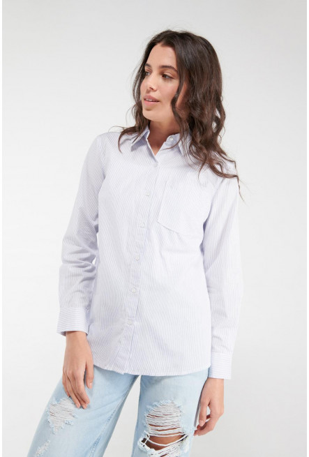 Blusa unicolor manga larga