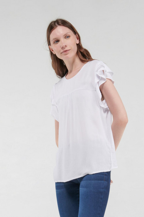 Blusa unicolor manga corta
