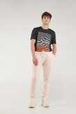 Pantalón jogger crema con pretina y puños en rib