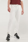 Pantalon jogger con pretina y puños en rib, estampado localizado